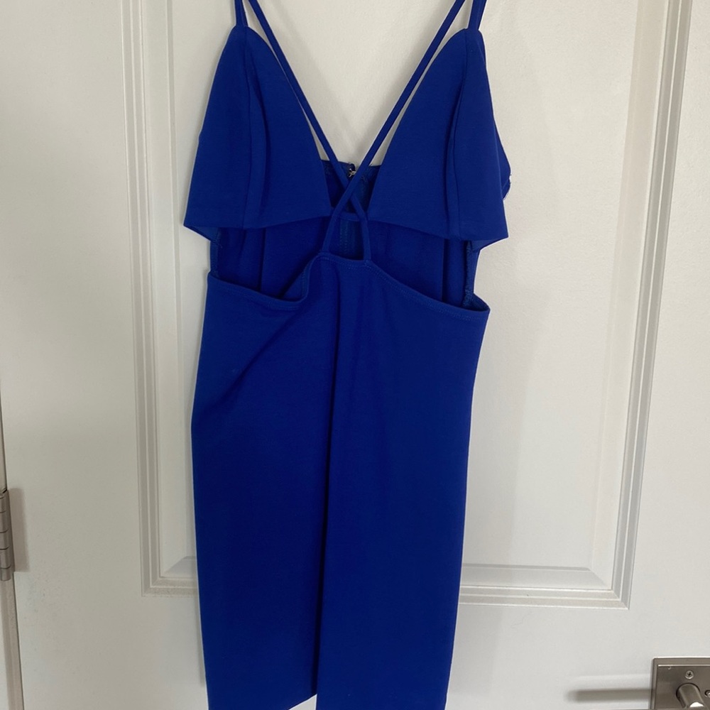 Cut Out Blue Cocktail Dress